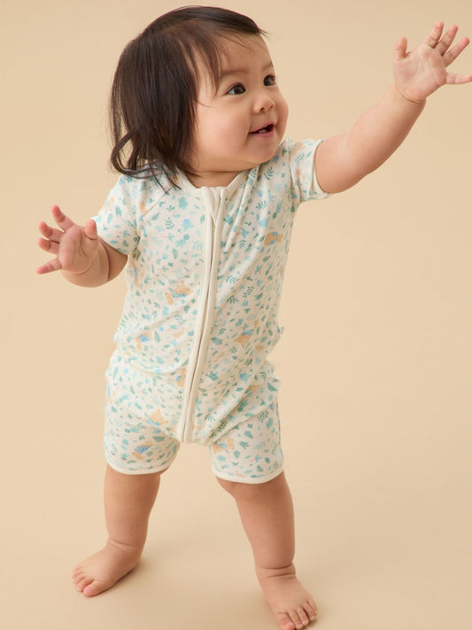 MORI Cream Peter Rabbit Short Sleeve Zip Up Rompersuit image 1