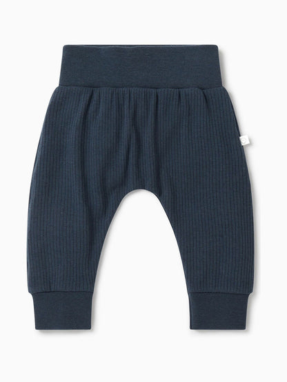 MORI Navy Comfy Ribbed Joggers image 3