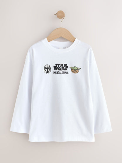 Dsiney Kidz - White Mandalorian Long Sleeve T-Shirt (3-16yrs) image 1