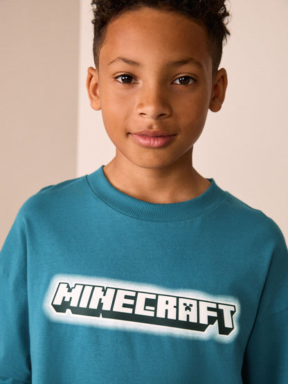 Dsiney Kidz - Teal Blue Long Sleeve Minecraft T-Shirt (3-16yrs) image 5