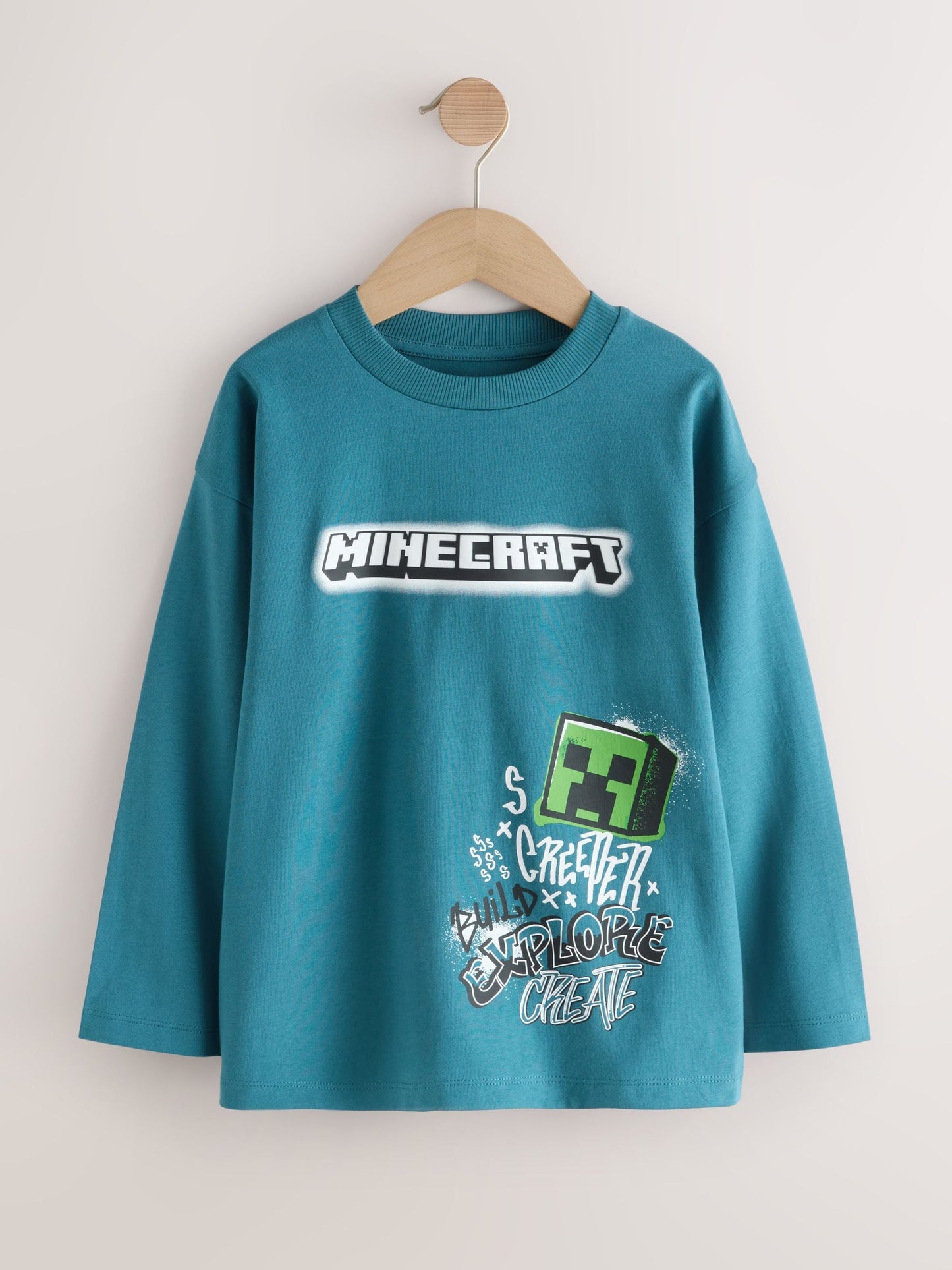 Dsiney Kidz - Teal Blue Long Sleeve Minecraft T-Shirt (3-16yrs) image 6