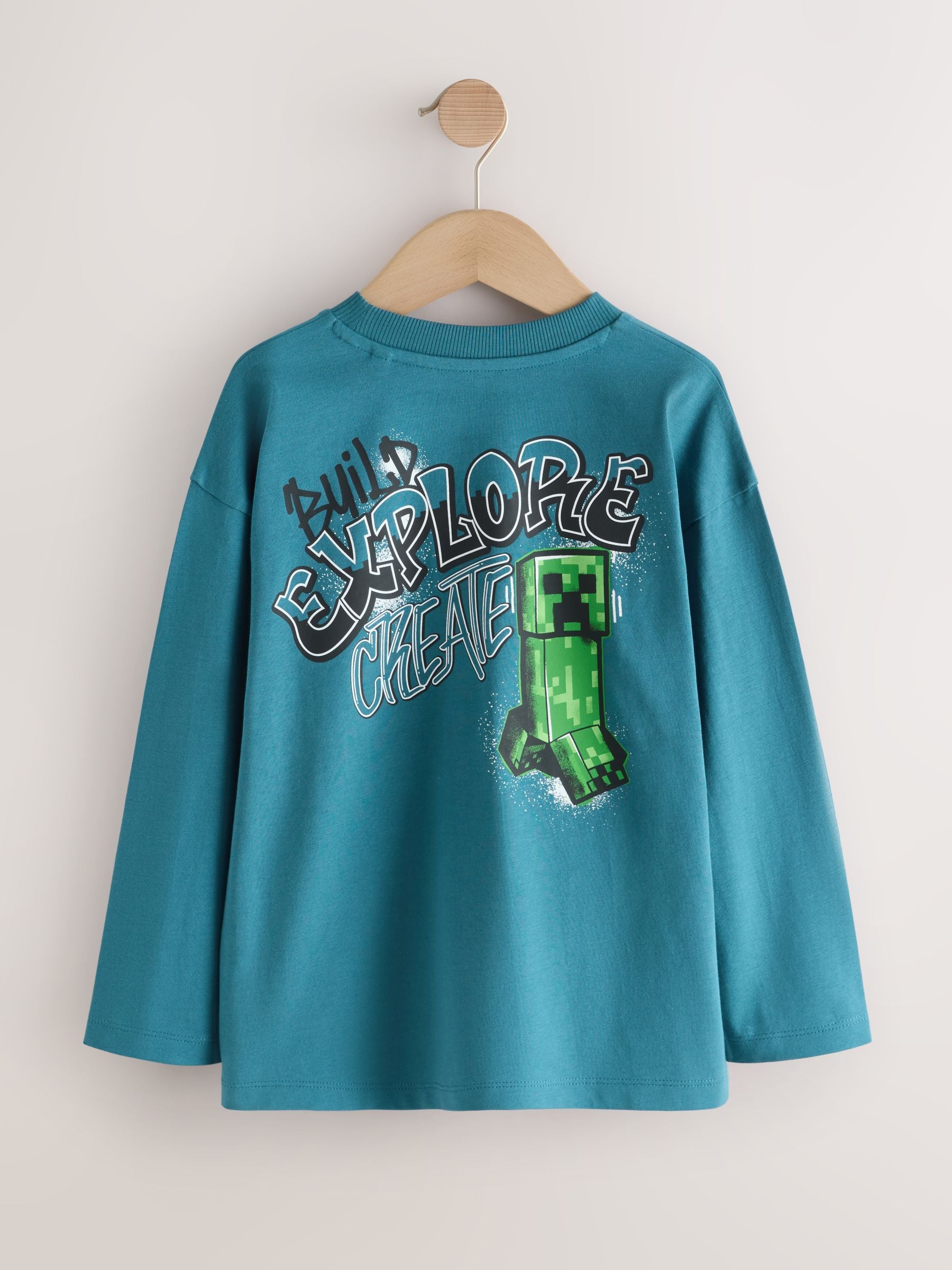 Dsiney Kidz - Teal Blue Long Sleeve Minecraft T-Shirt (3-16yrs) image 7