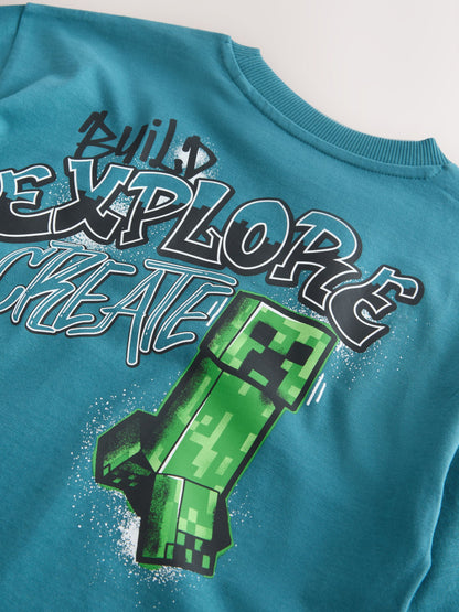 Dsiney Kidz - Teal Blue Long Sleeve Minecraft T-Shirt (3-16yrs) image 9
