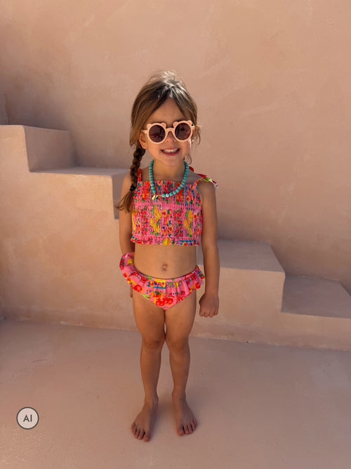 Dsiney Kidz - Never Fully Dressed Pink Fruit Shirred Bikini Set image 1