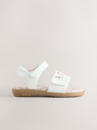White Embroidered Touch Fastening Sandals image 2