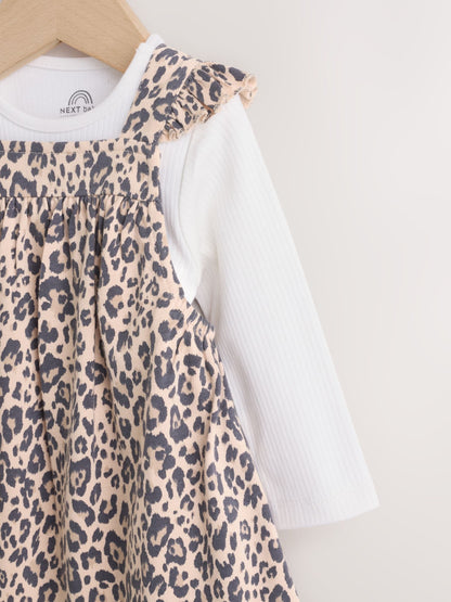 Leopard Print Baby Jersey Dungaree and Bodysuit 2 Piece Set (0mths-2yrs) image 4