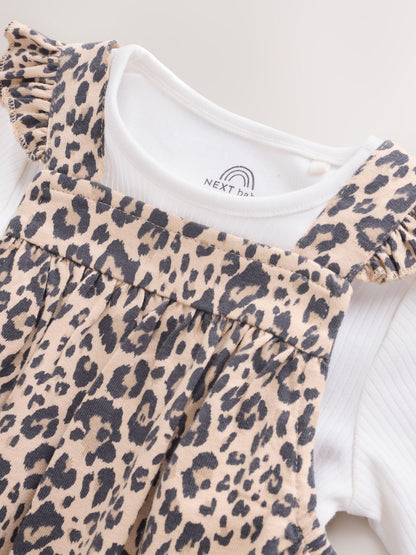 Leopard Print Baby Jersey Dungaree and Bodysuit 2 Piece Set (0mths-2yrs) image 5