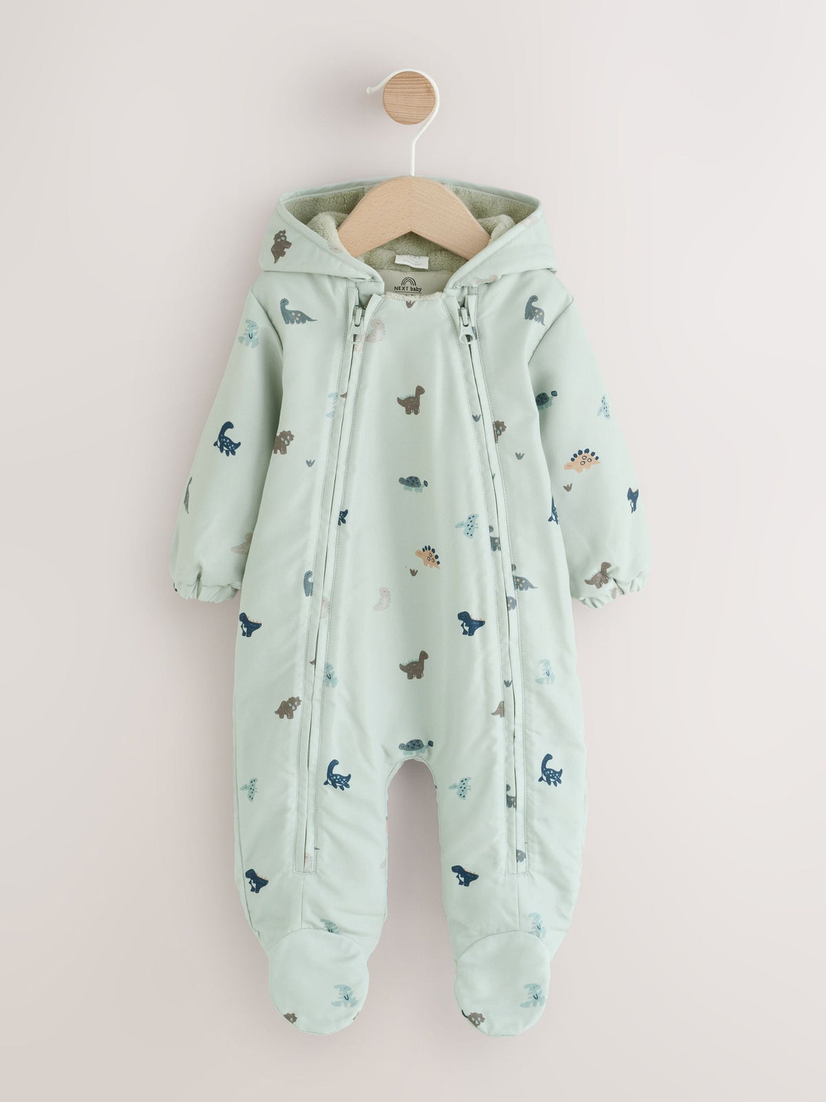 Dsiney Kidz - Green Dino Hooded Baby All-In-One (0mths-2yrs) image 1