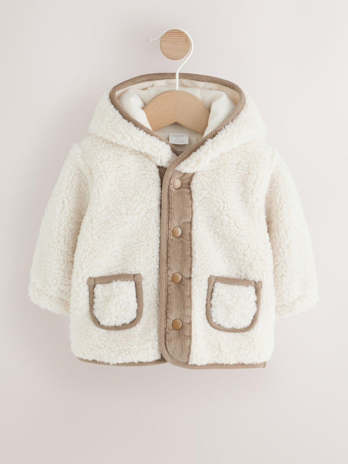 Dsiney Kidz - Cream Borg Hooded Baby Jacket image 2