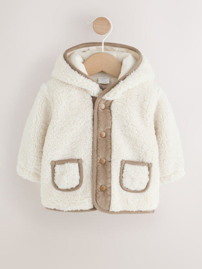 Dsiney Kidz - Cream Borg Hooded Baby Jacket image 2