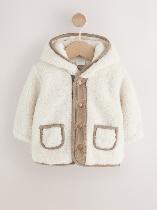 Dsiney Kidz - Cream Borg Hooded Baby Jacket image 2