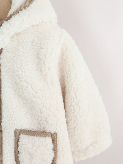 Dsiney Kidz - Cream Borg Hooded Baby Jacket image 3