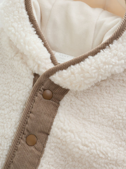 Dsiney Kidz - Cream Borg Hooded Baby Jacket image 4