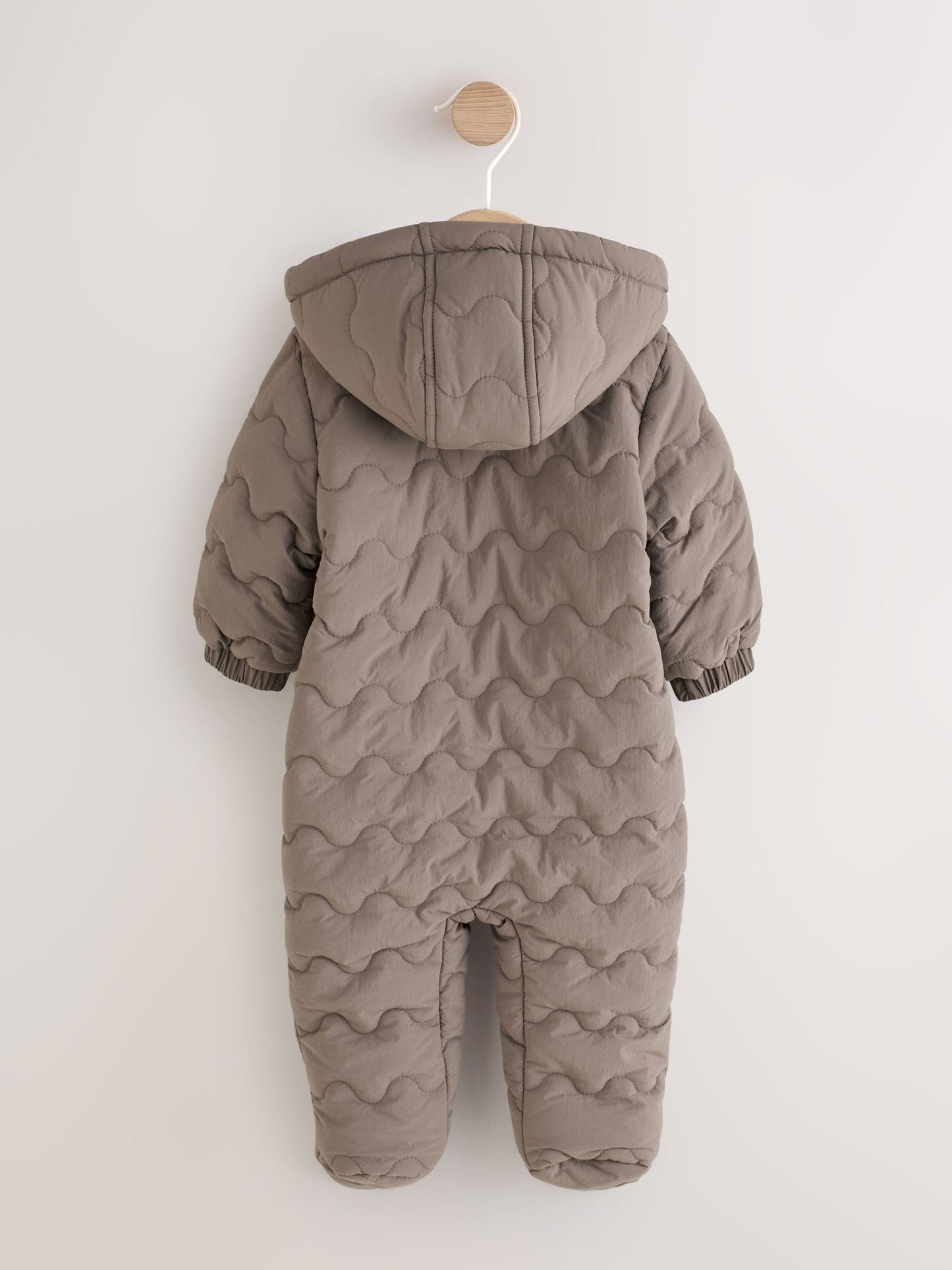 Dsiney Kidz - Neutral Brown Quilted Baby All-In-One Pramsuit image 2