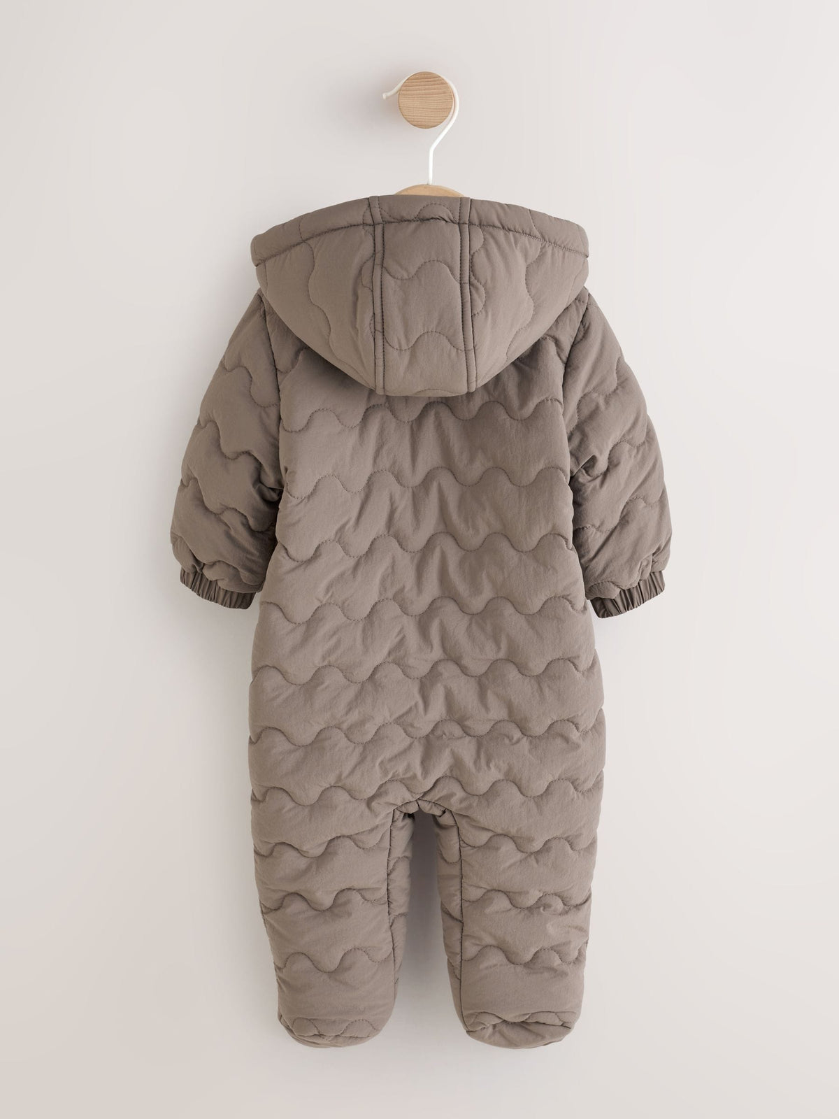 Dsiney Kidz - Neutral Brown Quilted Baby All-In-One Pramsuit image 2