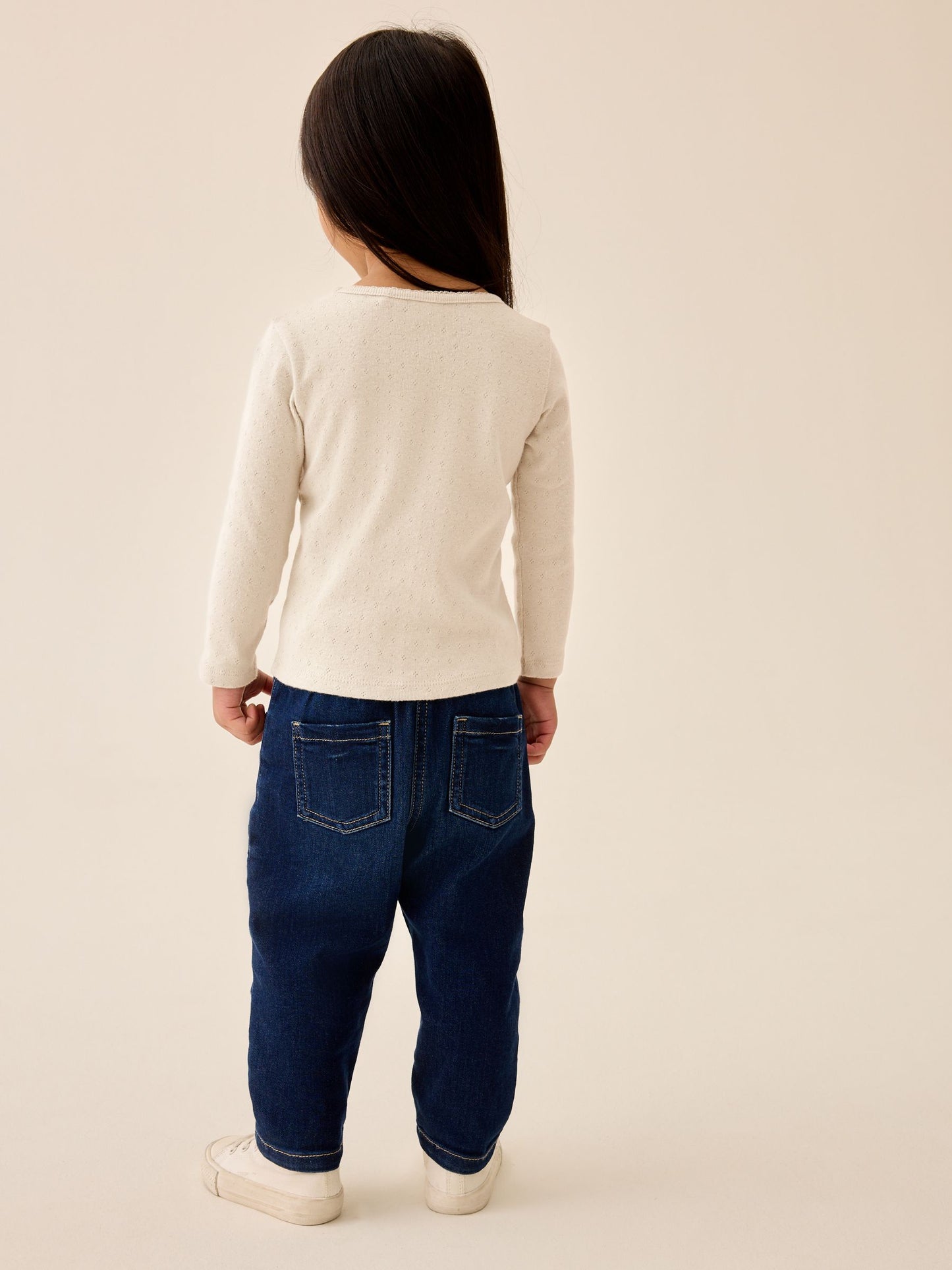 Dsiney Kidz - Ecru Long Sleeve Pointelle Top (3mths-7yrs) image 2