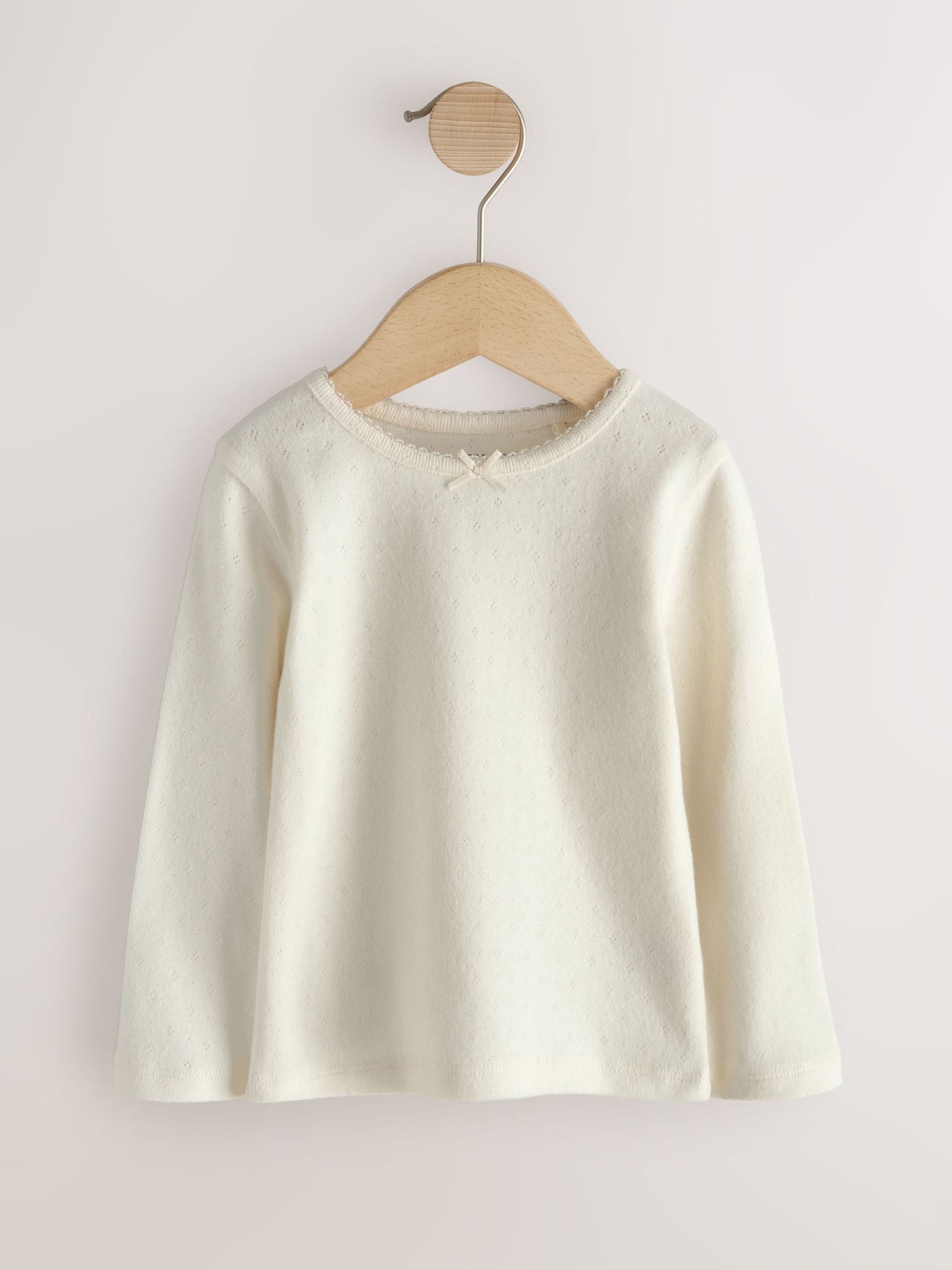 Dsiney Kidz - Ecru Long Sleeve Pointelle Top (3mths-7yrs) image 4