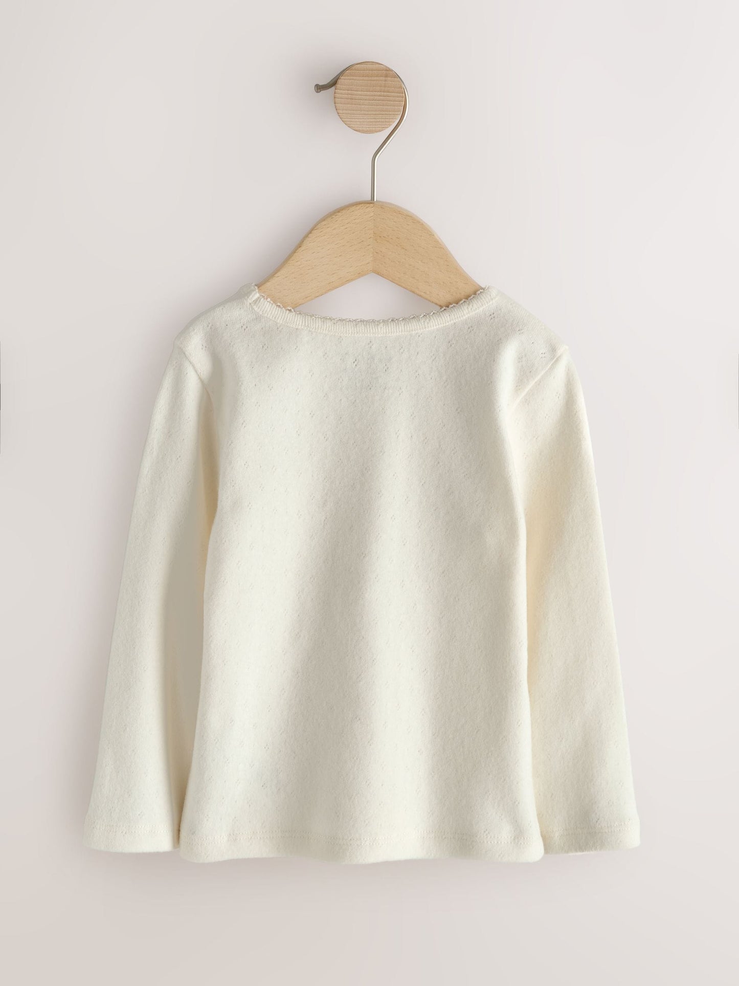 Dsiney Kidz - Ecru Long Sleeve Pointelle Top (3mths-7yrs) image 5