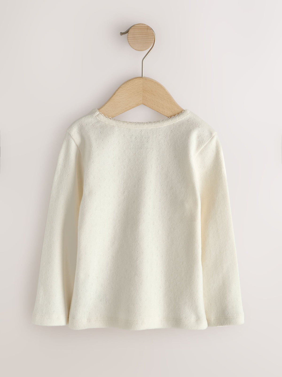 Dsiney Kidz - Ecru Long Sleeve Pointelle Top (3mths-7yrs) image 5