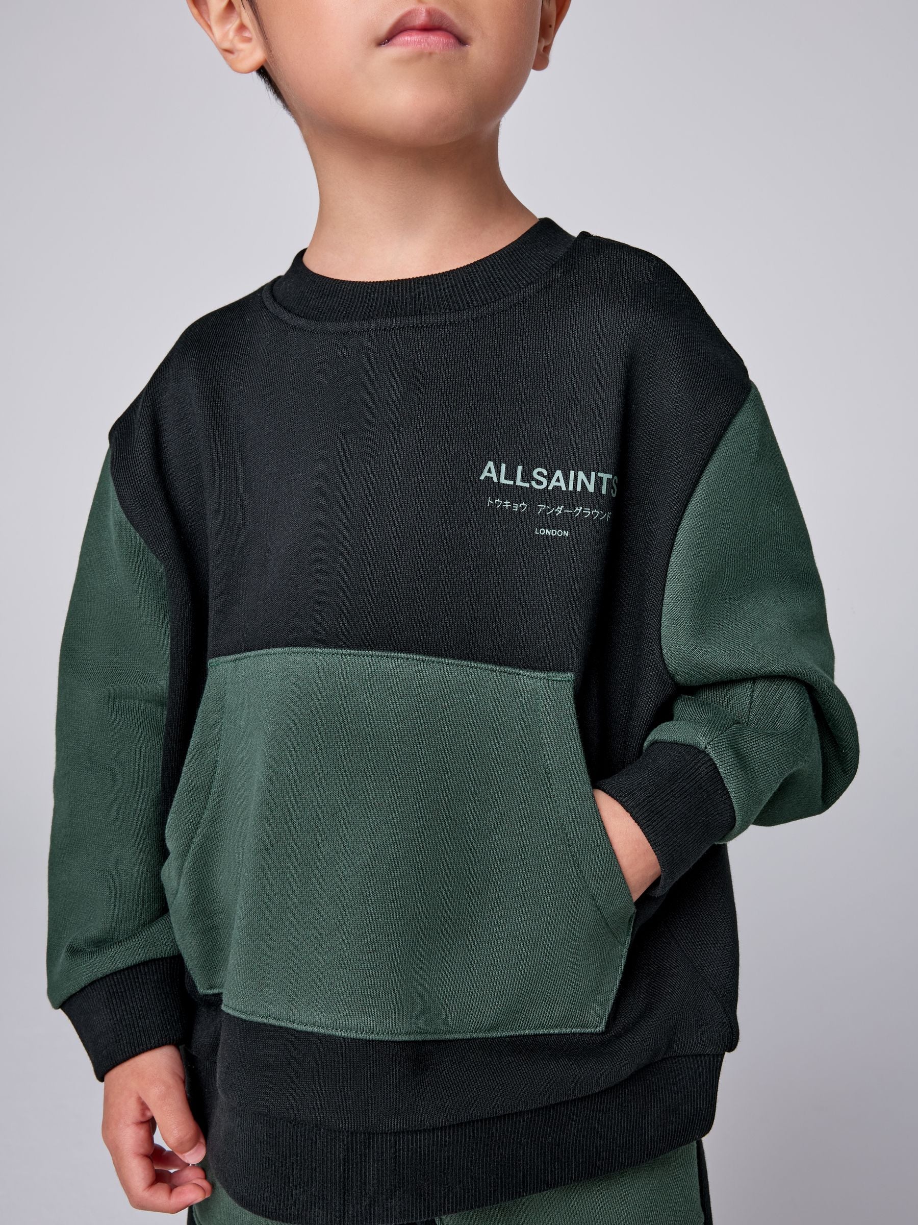 Dsiney Kidz - smALLSAINTS Black/Green Underground Oversized Younger Sweatshirt and Joggers Set image 3