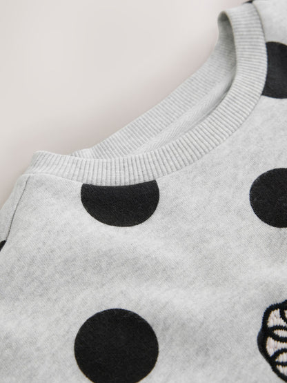 Dsiney Kidz - Grey Marl Polkadot Long Sleeve Sequin Jumper Dress (3-16yrs) image 7