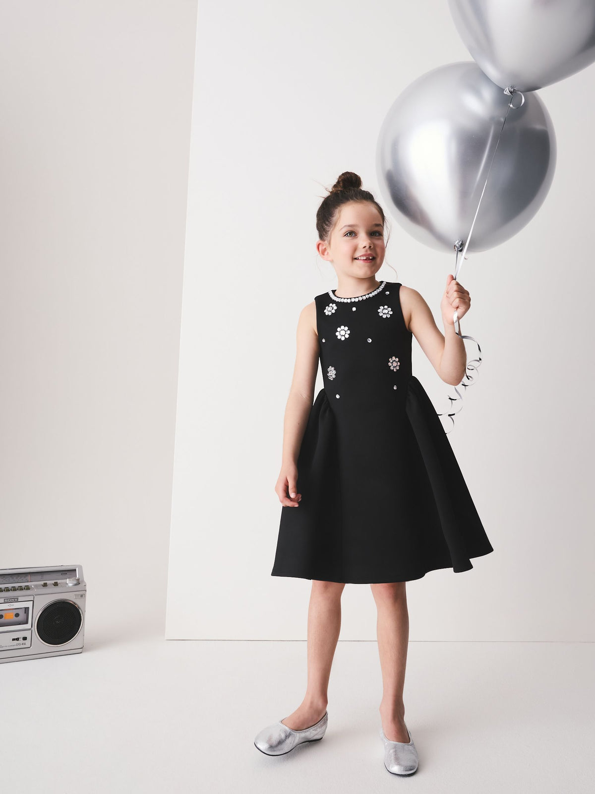 Black Diamante Black Dress (3-16yrs) - image 2