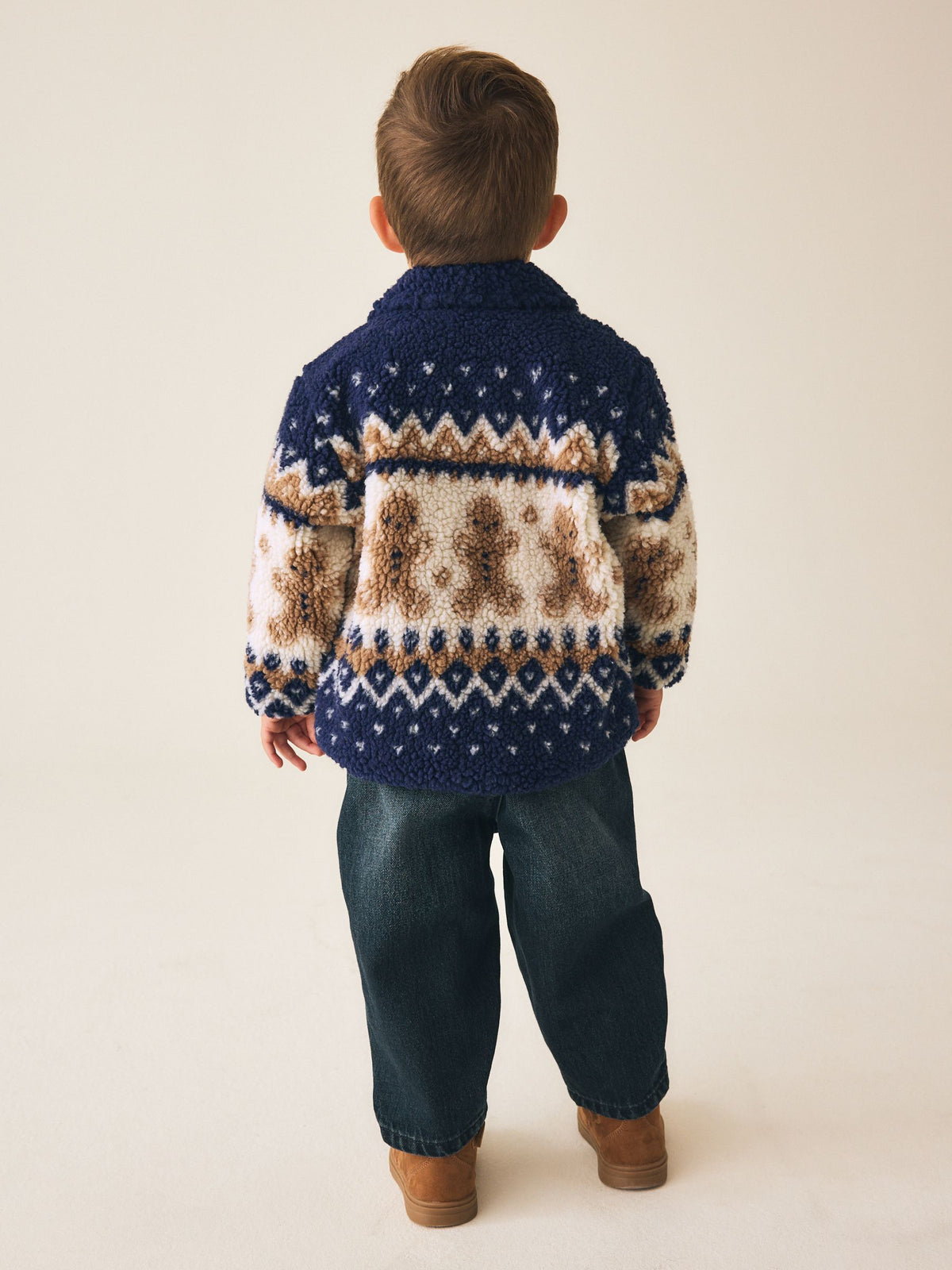 Navy Gingerbread Borg Fleece Shacket (3mths-7yrs) - image 3