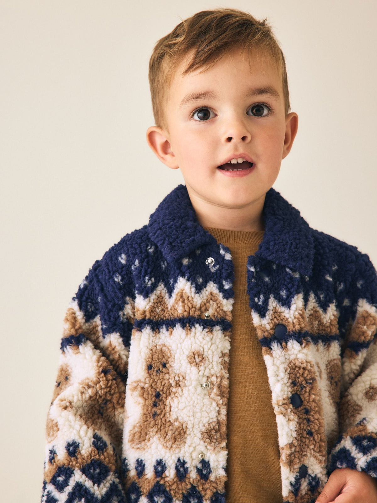 Navy Gingerbread Borg Fleece Shacket (3mths-7yrs) - image 4