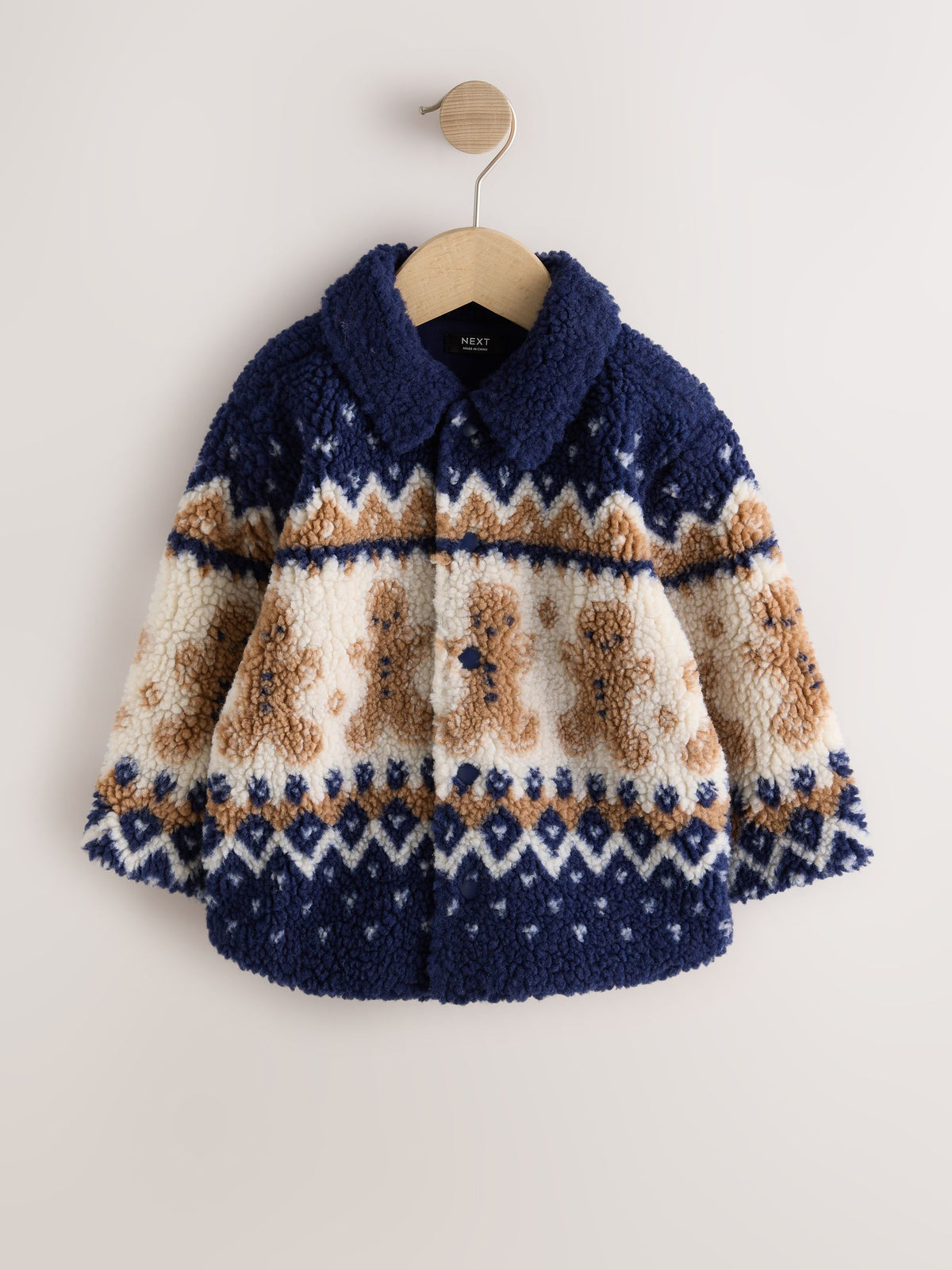 Navy Gingerbread Borg Fleece Shacket (3mths-7yrs) - image 5