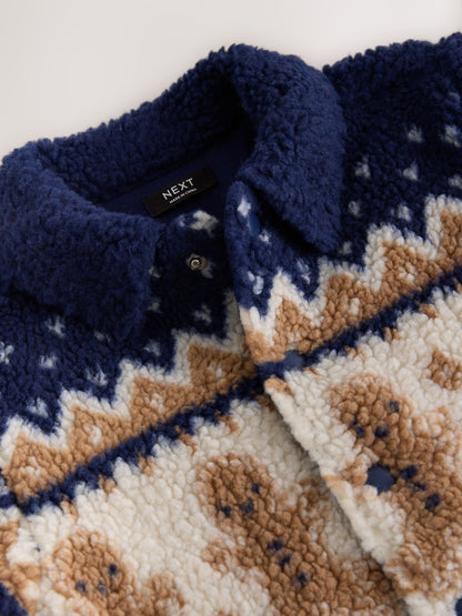 Navy Gingerbread Borg Fleece Shacket (3mths-7yrs) - image 9