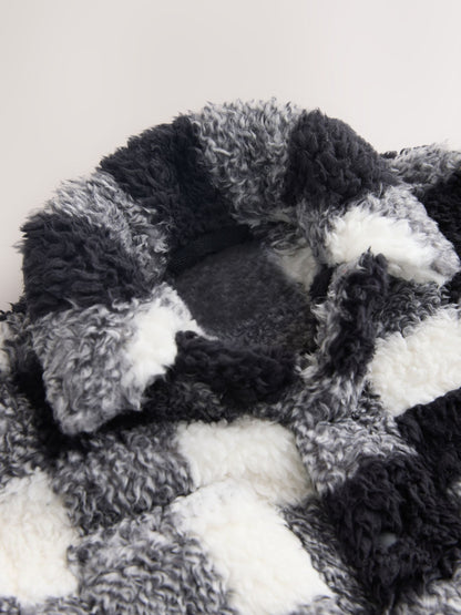 Dsiney Kidz - Black/White Check Borg Fleece Shacket (3mths-7yrs) image 4