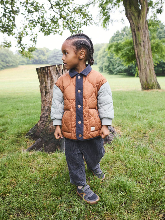 Rust Brown Colourblock Lightweight Quilted Jacket (3mths-7yrs) - image 1