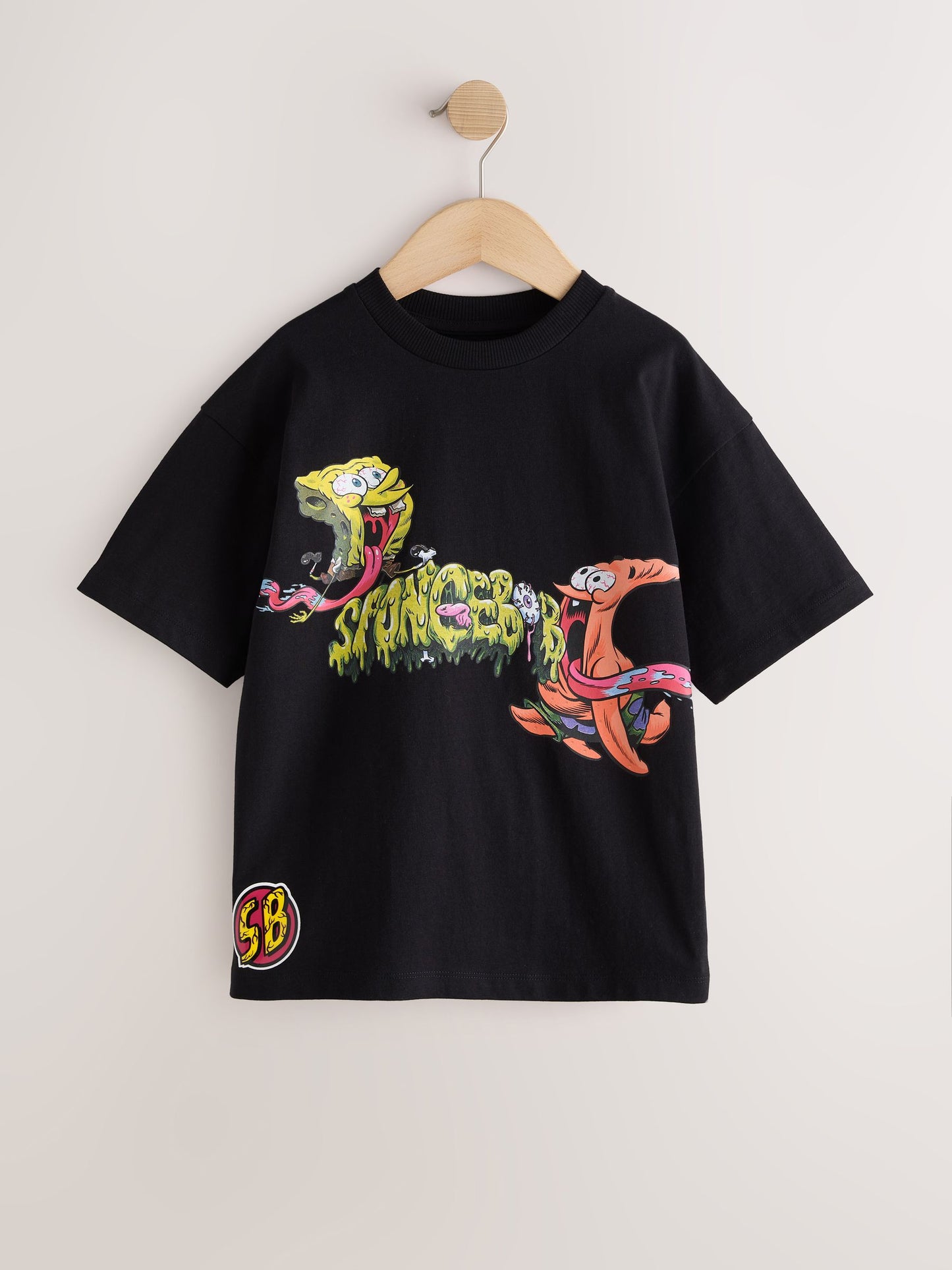 Dsiney Kidz - Black Back Print Spongebob T-Shirt (3-16yrs) image 1