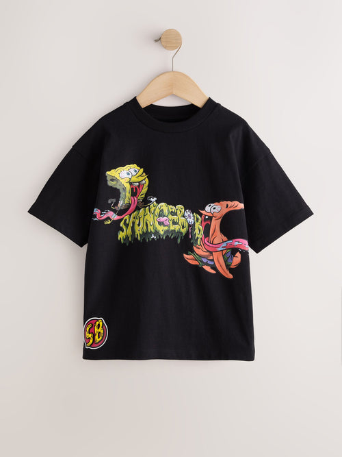 Dsiney Kidz - Black Back Print Spongebob T-Shirt (3-16yrs) image 1