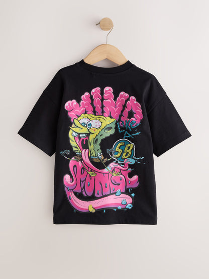 Dsiney Kidz - Black Back Print Spongebob T-Shirt (3-16yrs) image 2