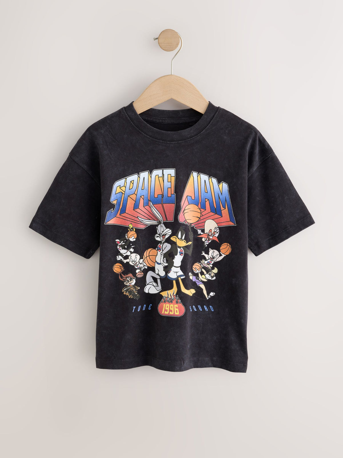 Black Washed Space Jam Graphic T-Shirt (3-16yrs) - image 1