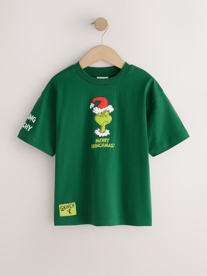 Green The Grinch Short Sleeve Christmas T-Shirt (3-16yrs) - image 1