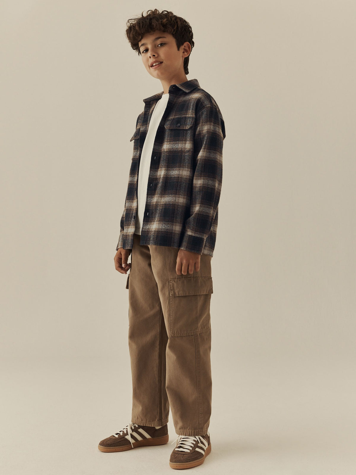 Dark Grey Long Sleeve Check Shirt (3-16yrs) - image 2