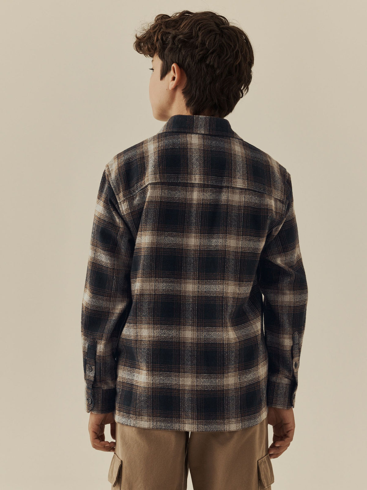 Dark Grey Long Sleeve Check Shirt (3-16yrs) - image 3