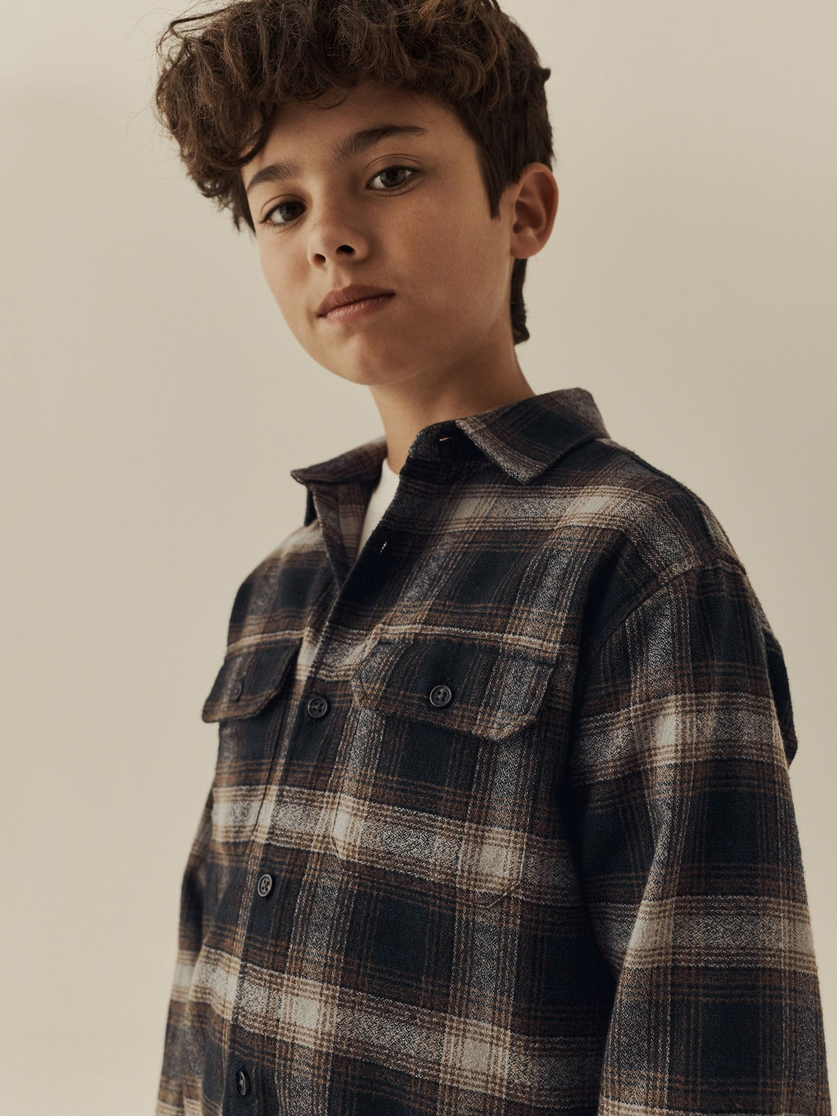 Dark Grey Long Sleeve Check Shirt (3-16yrs) - image 4