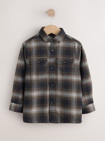 Dark Grey Long Sleeve Check Shirt (3-16yrs) - image 6