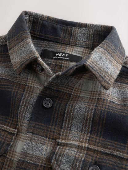 Dark Grey Long Sleeve Check Shirt (3-16yrs) - image 9