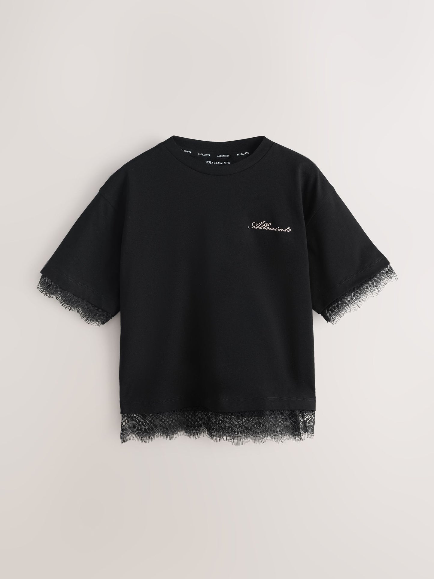 Dsiney Kidz - smALLSAINTS Black Lace Trim T-Shirt image 6