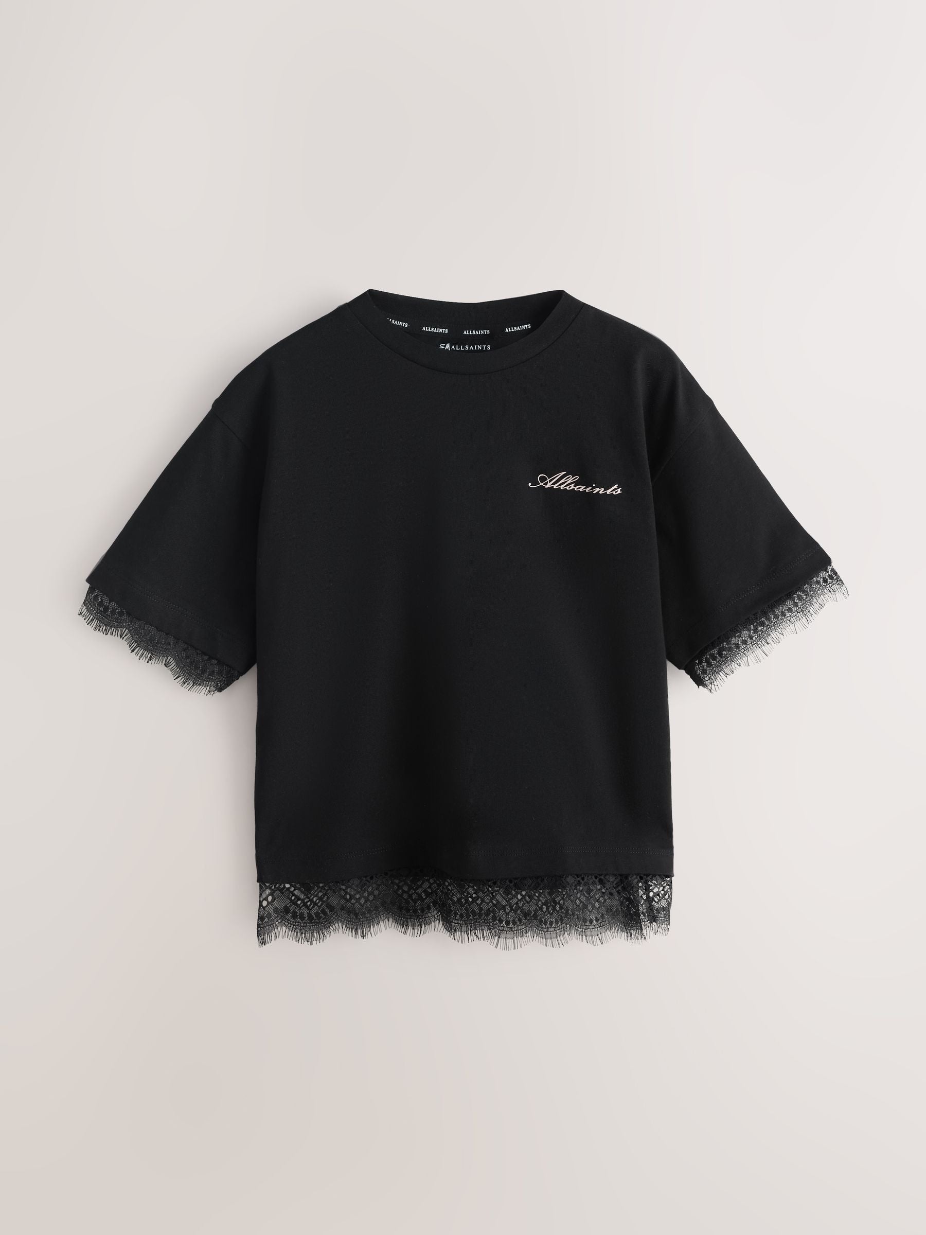 Dsiney Kidz - smALLSAINTS Black Lace Trim T-Shirt image 6