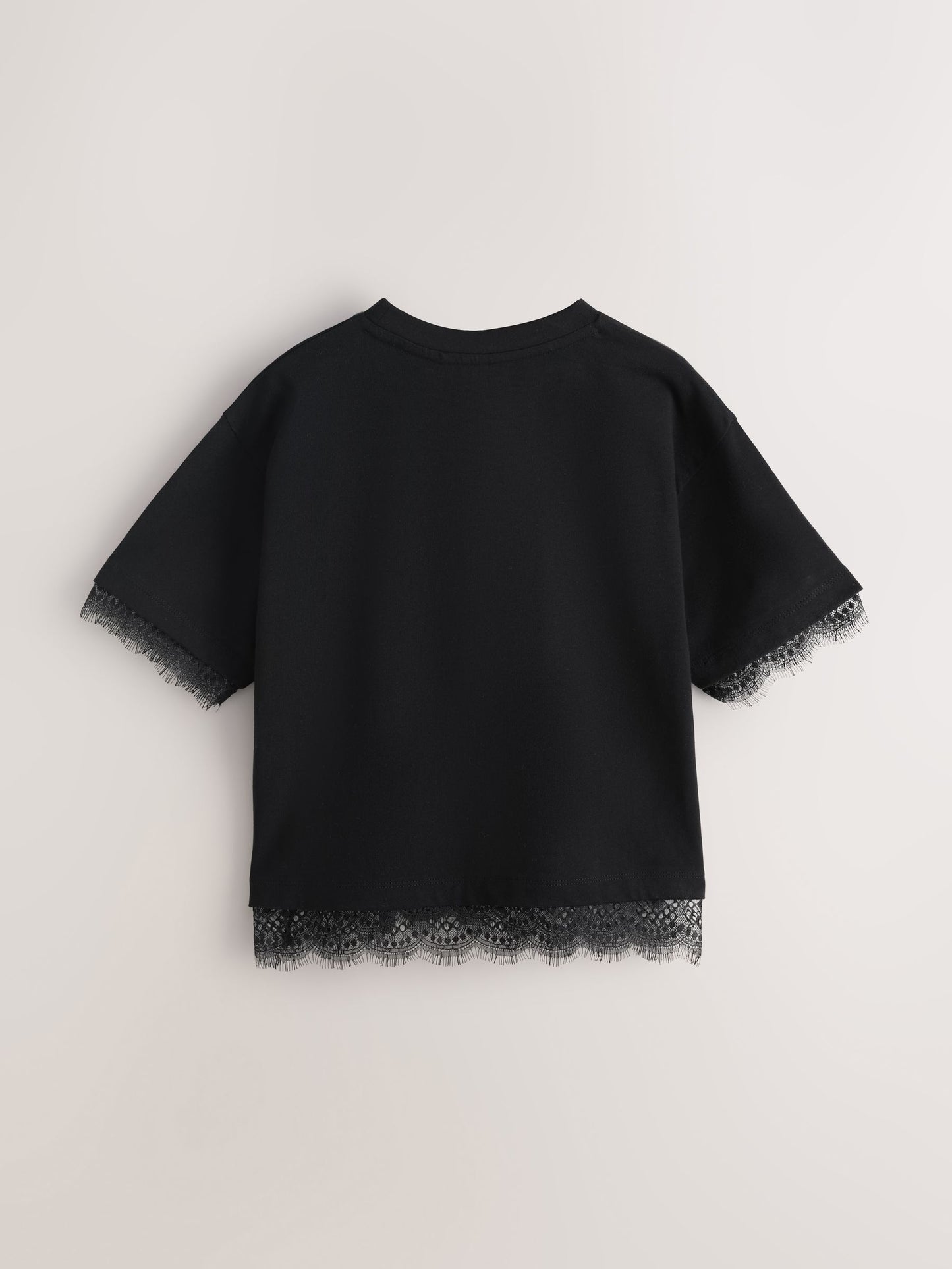 Dsiney Kidz - smALLSAINTS Black Lace Trim T-Shirt image 7