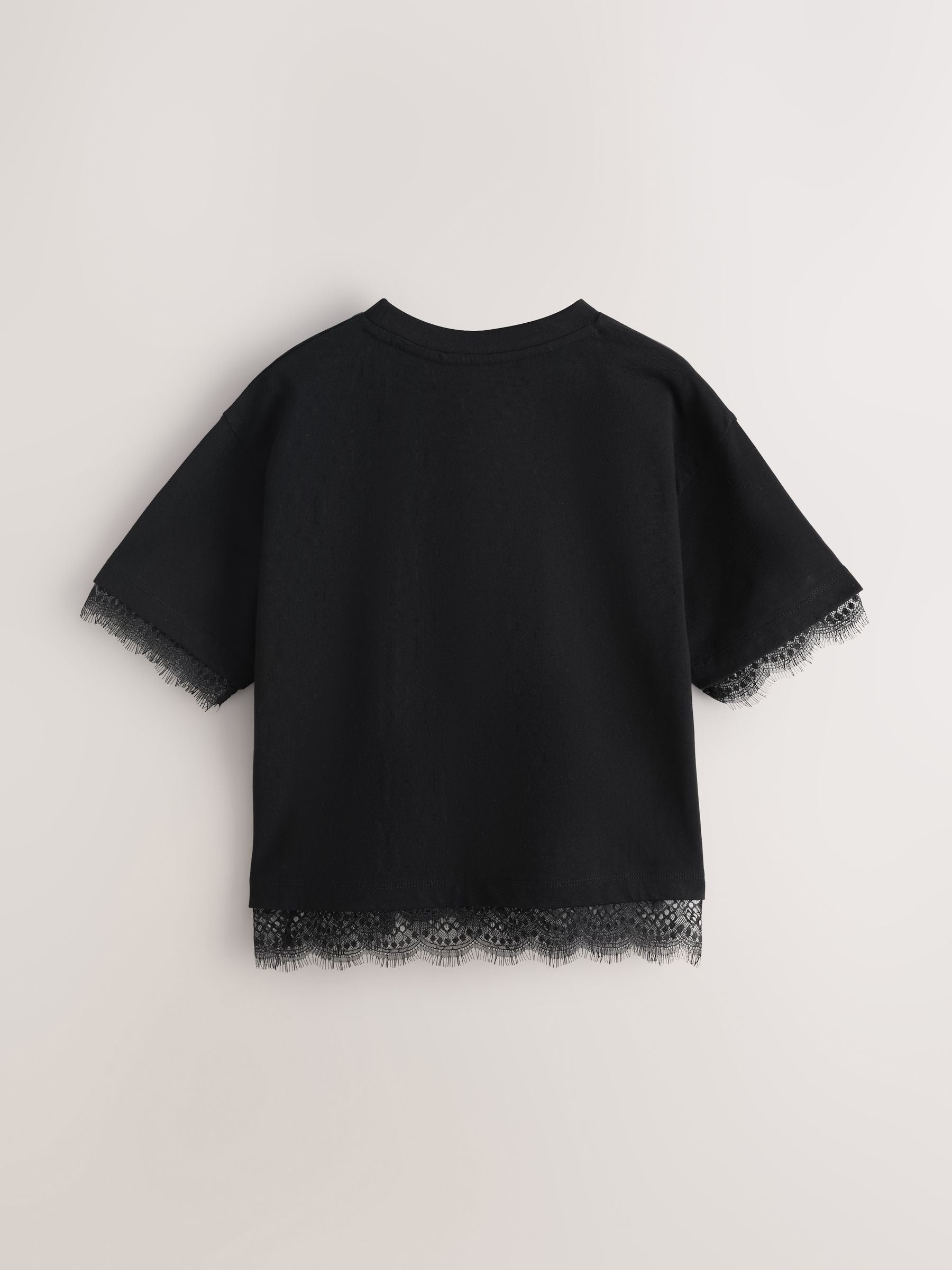 Dsiney Kidz - smALLSAINTS Black Lace Trim T-Shirt image 7