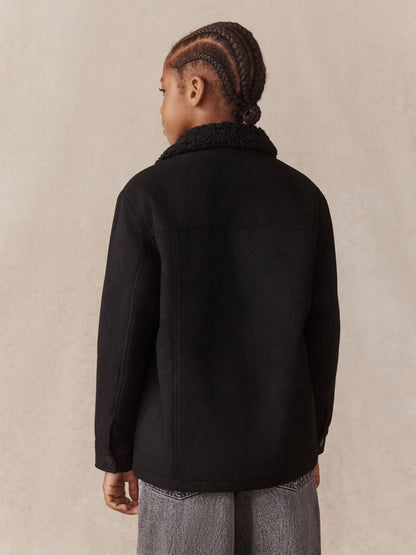 Black Borg Lined Faux Suede Shacket (3-16yrs) - image 4