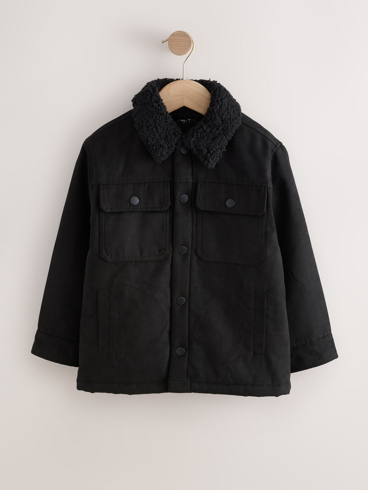Black Borg Lined Faux Suede Shacket (3-16yrs) - image 5