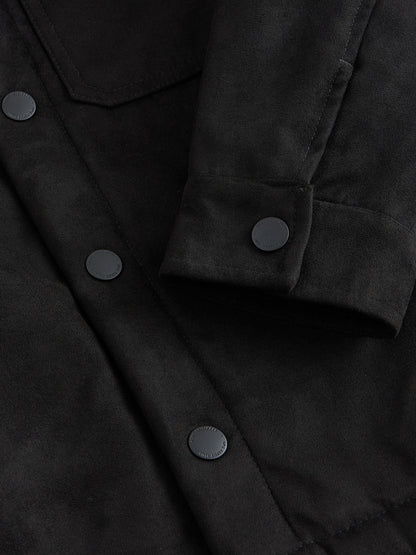 Black Borg Lined Faux Suede Shacket (3-16yrs) - image 8