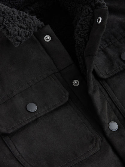 Black Borg Lined Faux Suede Shacket (3-16yrs) - image 9